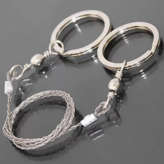 Multi-purpose wire saw can cut through a variation of materials such as wood, bone, metal and plastic.  Great for camping, hiking, cadets, scouts, preppers and other outdoor activities.