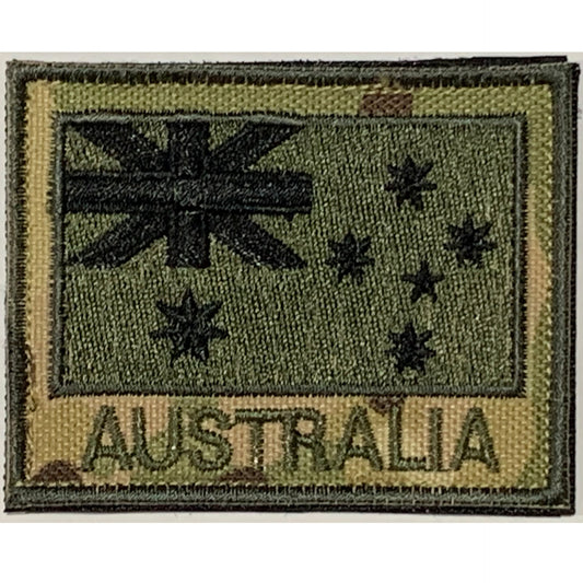 Australian Flag SD In Multicam Velcro Backing 7cm x 5.5cm