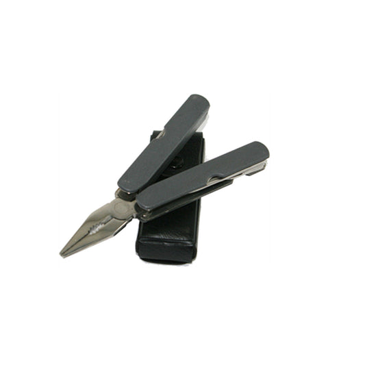 The Budget Multitool has 10 tools that can be easily accessed in its compact folding design. The Budget Multitool has essentials such as a large knife, pliers and various sized screwdrivers. A sturdy push button pouch with a large belt loop is included with the Budget Multitool. www.defenceqstore.com.au