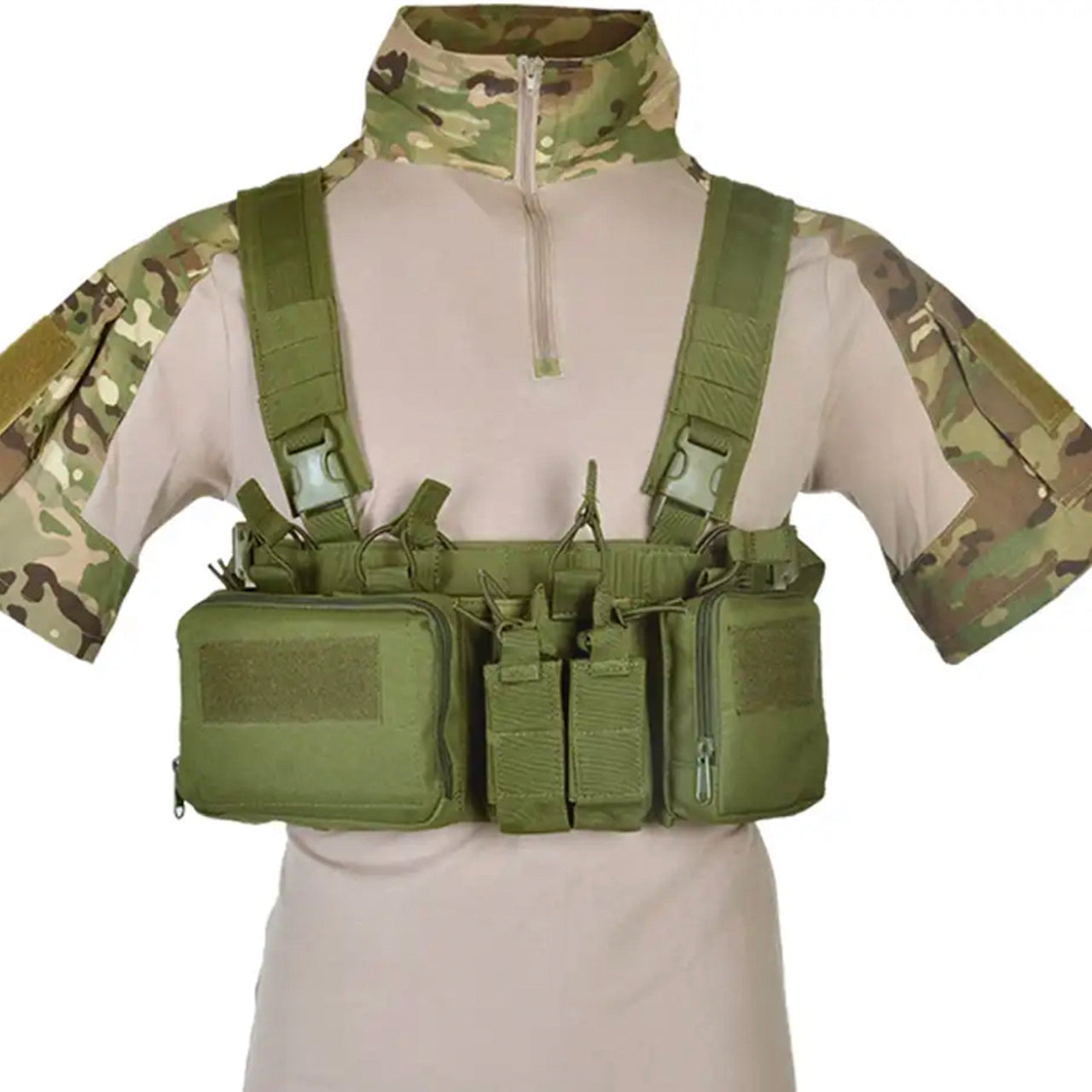 Defence Q Store Chest Rig X Harness The multi-functional assault MOLLE system combat vest is made of 600D waterproof oxford cloth. The fabric has high precision and strong functionality which is more suitable for outdoor activities. Great for Military, cadets, airsoft and other outdoor activities www.defenceqstore.com.au