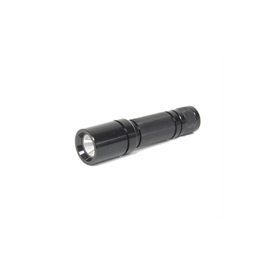The POWER LIGHT is a small handheld flashlight. The power light is a powerful utility torch with a full aluminium body for durability. As well as being light weight it has a textured metal grip for comfortable handling, with the switch on the end to prevent accidental activation while in your pocket. www.defenceqstore.com.au