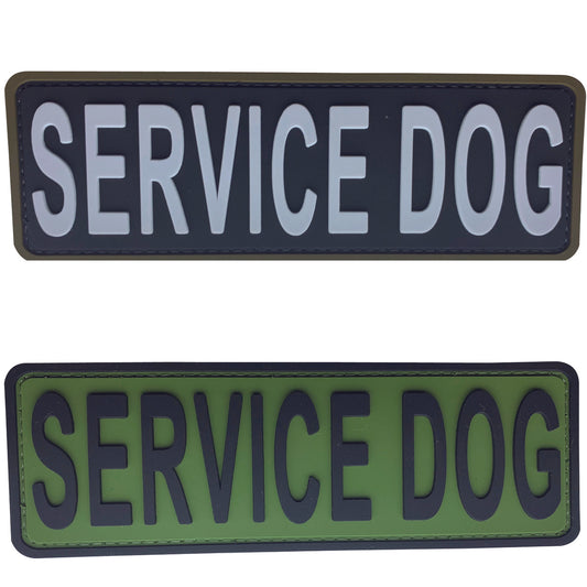 Large Service Dog PVC Patch - Various Colours  Velcro backed Badge  Size: 15x5cm