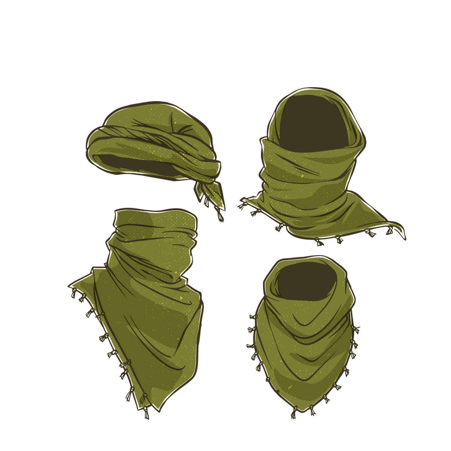 Wear as a face mask, balaclava, or headwrap, Rothco’s Lightweight Desert Shemagh Scarves are adaptable to any environment. Ideally worn while traveling through a desert, snowstorm, and any other extreme weather condition you may encounter, these tactical scarves are a must-have for anyone!