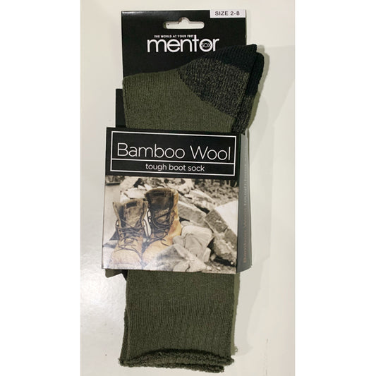 Additional nylon reinforcement in the high abrasion heel and toe areas provides maximum durability.  - Naturally anti-bacterial, reducing foot odour  - Soft luxurious feel on your feet  - Full terry comfort lining  - Nylon reinforced heel and toe  - Fast dry time after laundering  - Eco-friendly fibre  50% Bamboo  30% Wool  15% Nylon  5% Elastane