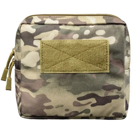 This is the perfect MOLLE pouch for attaching to your field gear. It's great for holding lots of items such as your mobile phone, snacks, tourniquets, notebooks and more. Main compartment with heavy duty zip 1 internal organiser pocket in main compartment Fit patches on the front, patch space size is 10.5x5cm 5cm deep x 16.5cm wide x 15cm high www.defenceqstore.com.au