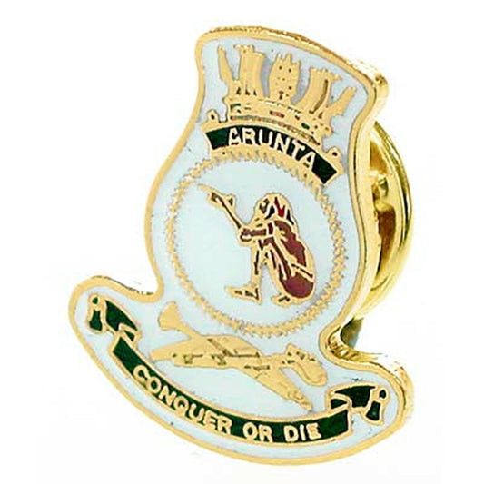 HMAS Arunta 20mm full colour enamel lapel pin. This beautiful gold plated lapel pin will look great on both you jacket or on your cap.