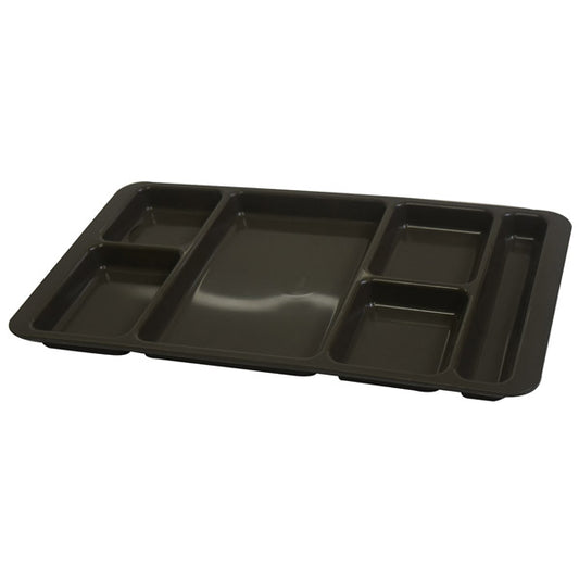 Great mess tray for cadets and military staff!  Food tray with 6 compartments.  Strong durable USA made polycarbonate food tray.  Colour: Army Green