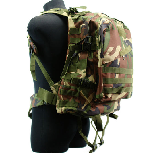 Backpack with adjustable waist strap. Three pockets with compartments on the inside to organise your belongings. Made of strong durable canvas material, has a completely adjustable waist band for extra support and also has buckles to compress bag when packed. Compression buckles Adjustable waist strap Strong material 3 separate pockets www.defenceqstore.com.au