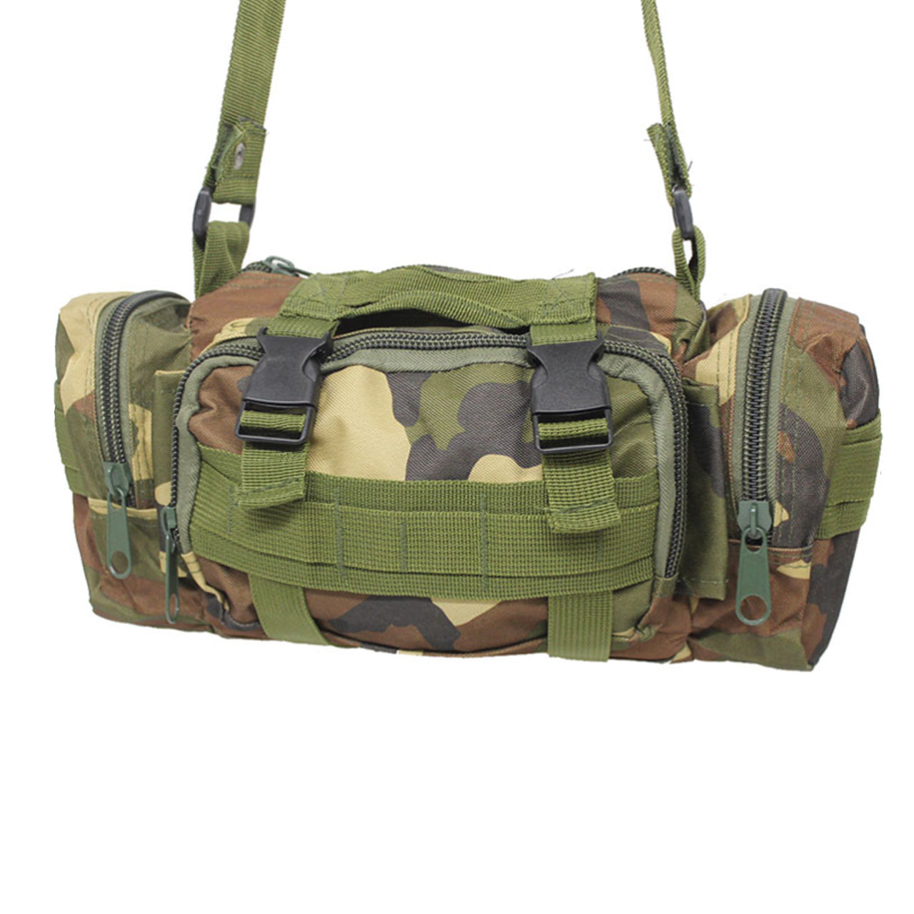 Multi-purpose bum bag Side and front pockets MOLLE fitting Top compression strap/handle Main Compartment Heavy duty 900D fabric 5LT capacity www.defenceqstore.com.au