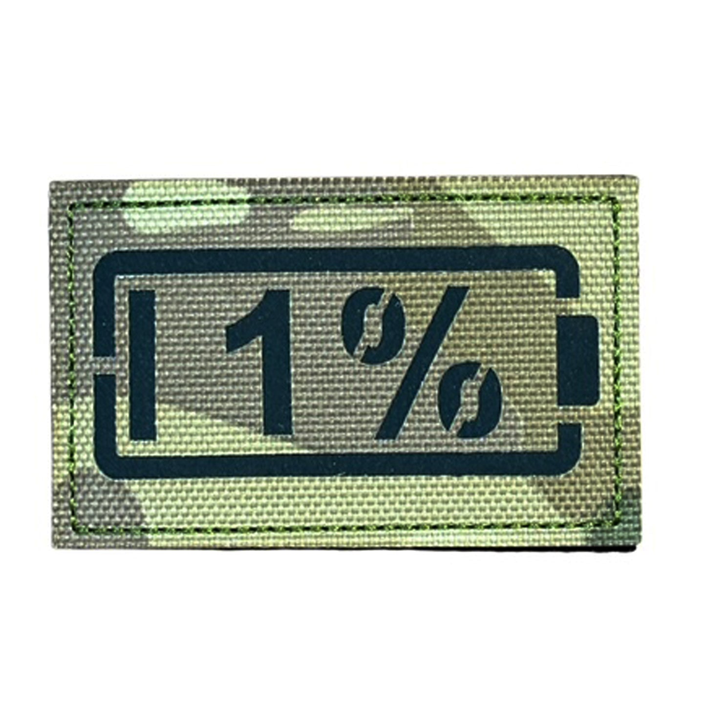 Make a bold statement with the 1% Battery Laser Cut Multicam Patch. This striking 8x5cm patch features laser-cut precision detailing that demands attention. Backed with both hook and loop fasteners, it's ready to attach to tactical gear, backpacks, or uniforms instantly.  www.defenceqstore.com.au