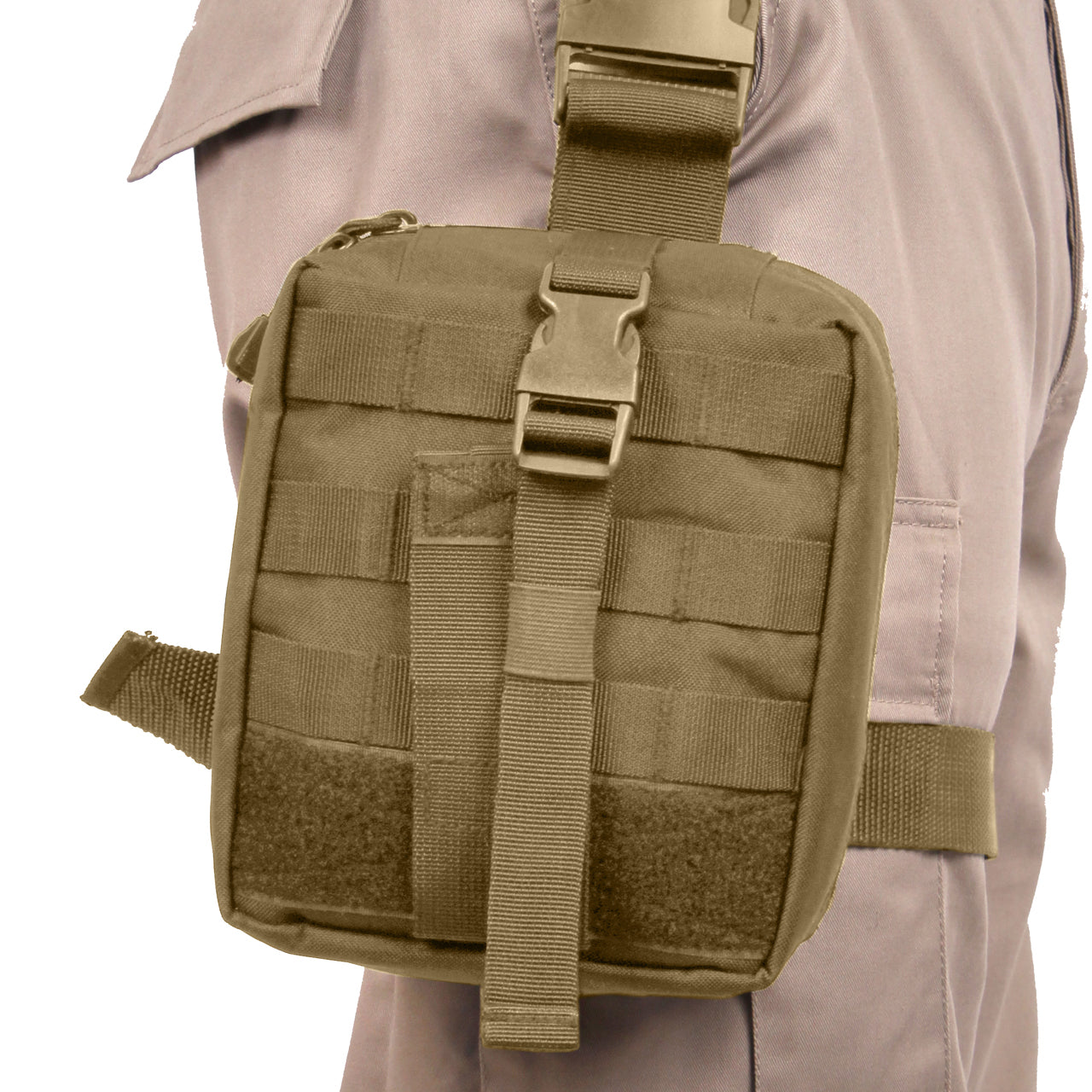 Rothco presents the Drop Leg Medical Pouch. These heavy-duty leg pouches are great for storing items that are needed at a moment’s notice, such as first aid supplies, emergency equipment, and survival gear. Keep these items at your side by attaching the utility pouch to your belt and leg. This is especially useful for when you’re in the field or great outdoors. www.defenceqstore.com.au