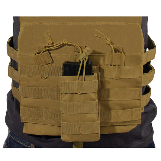  Three MOLLE loops on the front of the plate carrier mag pouch enable additional attachments. The open top design and elastic pull tabs on the AK mag pouch enable rapid access to your magazine. The tactical pouch is made with durable materials for years of use in the field. www.defenceqstore.com.au