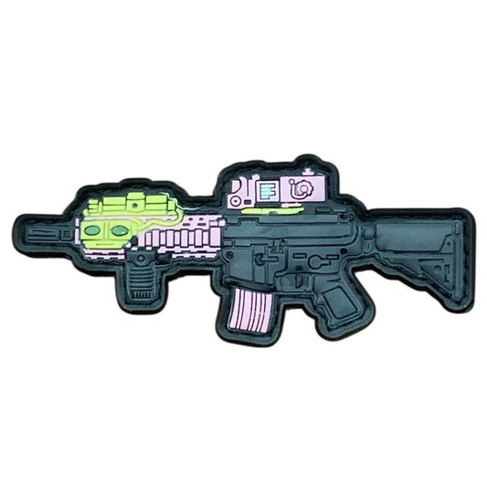 3D MK18 Mini Gun PVC Patch, Velcro backed Badge. Great for attaching to your field gear, jackets, shirts, pants, jeans, hats or even create your own patch board.

Size: 10x4.2cm
www.defenceqstore.com.au