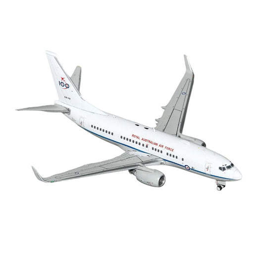 Honour a century of Australian air force pride with this exceptional 1/400 scale B737-700W from Gemini Jets, featuring the prestigious RAAF '100 Years' commemorative livery on aircraft A36-001. www.defenceqstore.com.au