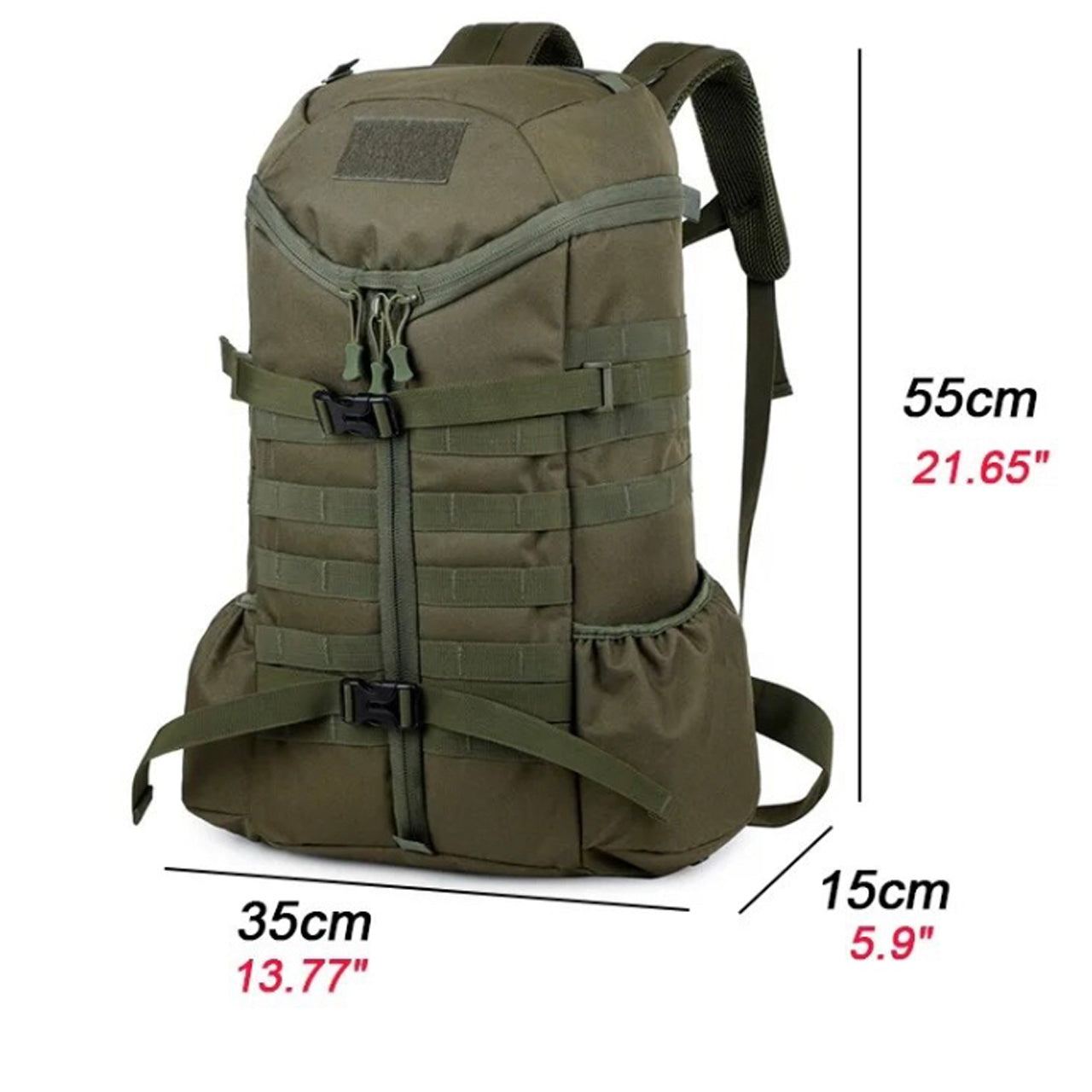 Experience incredible convenience and versatility with the Fast Action 40LT Backpack. It offers a huge 40LT capacity, top or full front opening capacity, multiple pockets, and a MOLLE grid for expanding with pouches and equipment, making it perfect for any activity. Plus, with its generous 55x35x15cm dimensions, you won't need to worry about running out of space. www.defenceqstore.com.au