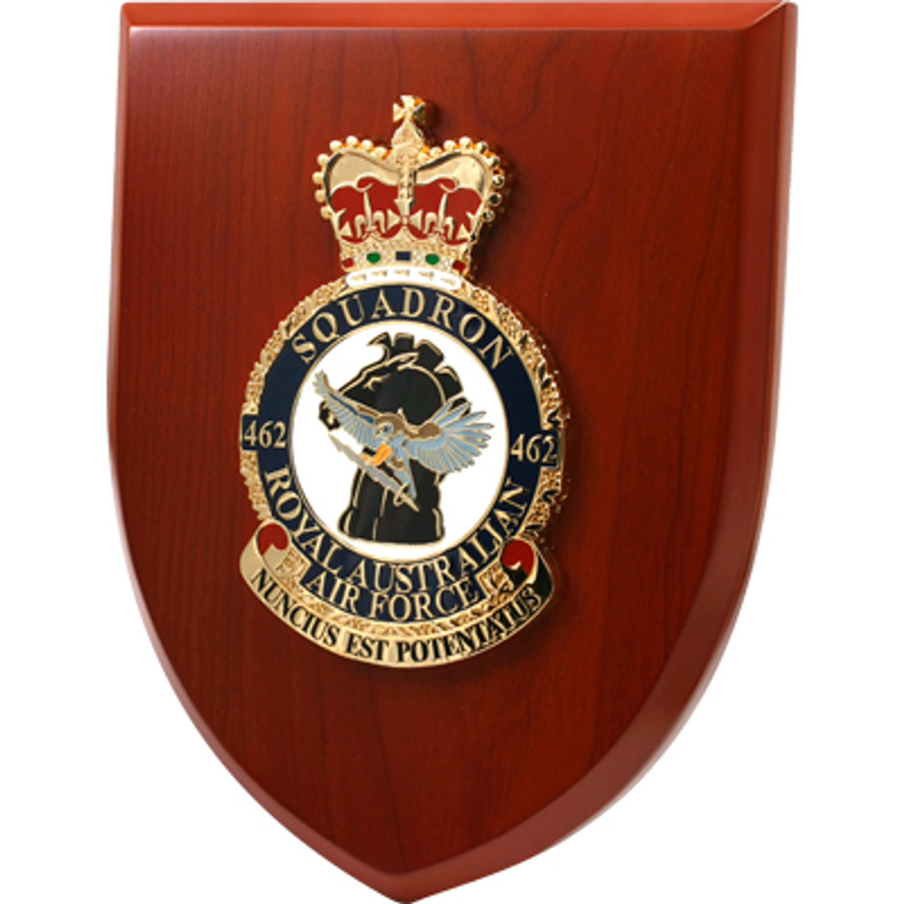 An Exceptional 462 Squadron Plaque is now available for order. This exquisite plaque showcases a stunning 125mm full colour enamel crest, elegantly placed on a 200x160mm timber finish shield. www.defenceqstore.com.au