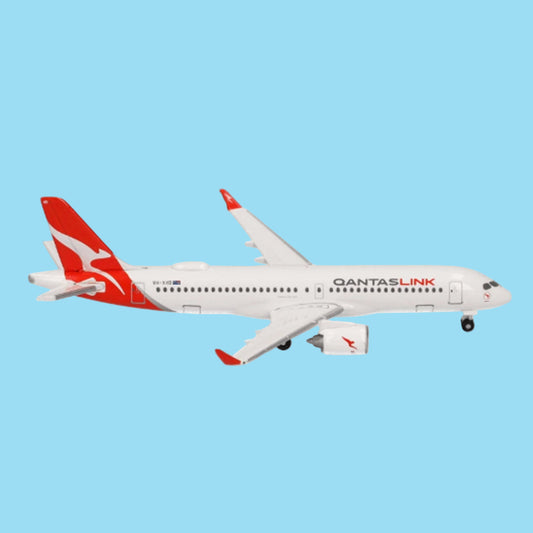 Bring Australia's iconic wildlife to your aviation collection with this delightful 1/200 scale Airbus A220-300 from Herpa, showcasing QantasLink's charming "Koala" livery on aircraft VH-X4B. www.defenceqstore.com.au