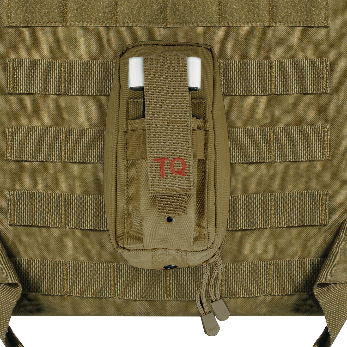 Fast Action First Aid Tourniquet Pouch is designed for rapid access to first-aid gear in situations where every second counts. The exterior pocket secures your tourniquet with a webbing flap featuring a hook and loop closure and elasticized polyester for a secure fit. The fast action pull tab allows easy one-handed access for self-use. www.defenceqstore.com.au