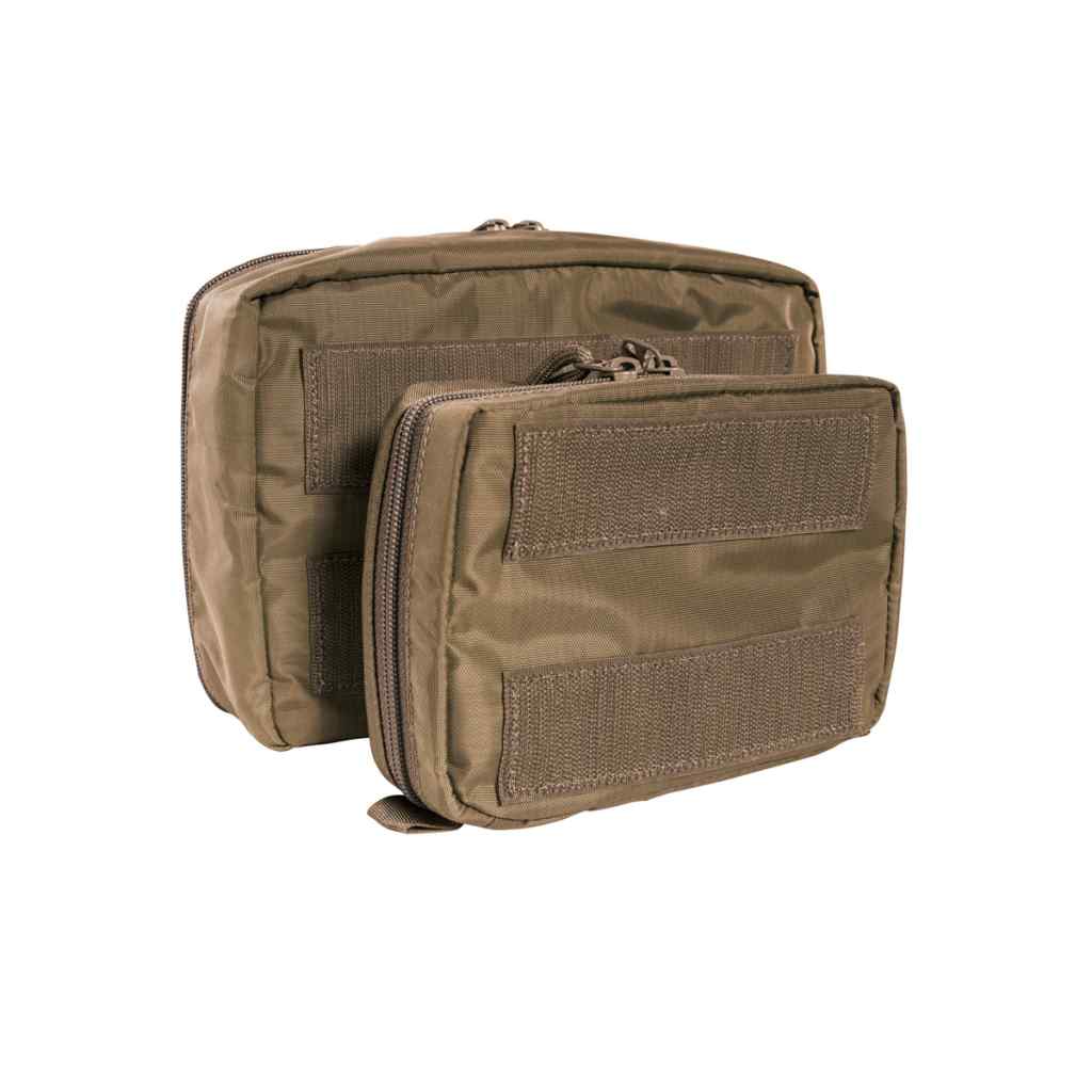 Organize your medical essentials with the Tasmanian Tiger Medic Pouch Set VL in Coyote Brown. This versatile two-piece system features transparent construction for quick identification of contents, paired with robust hook-and-loop attachment for seamless modular integration into your gear setup. www.defenceqstore.com.au