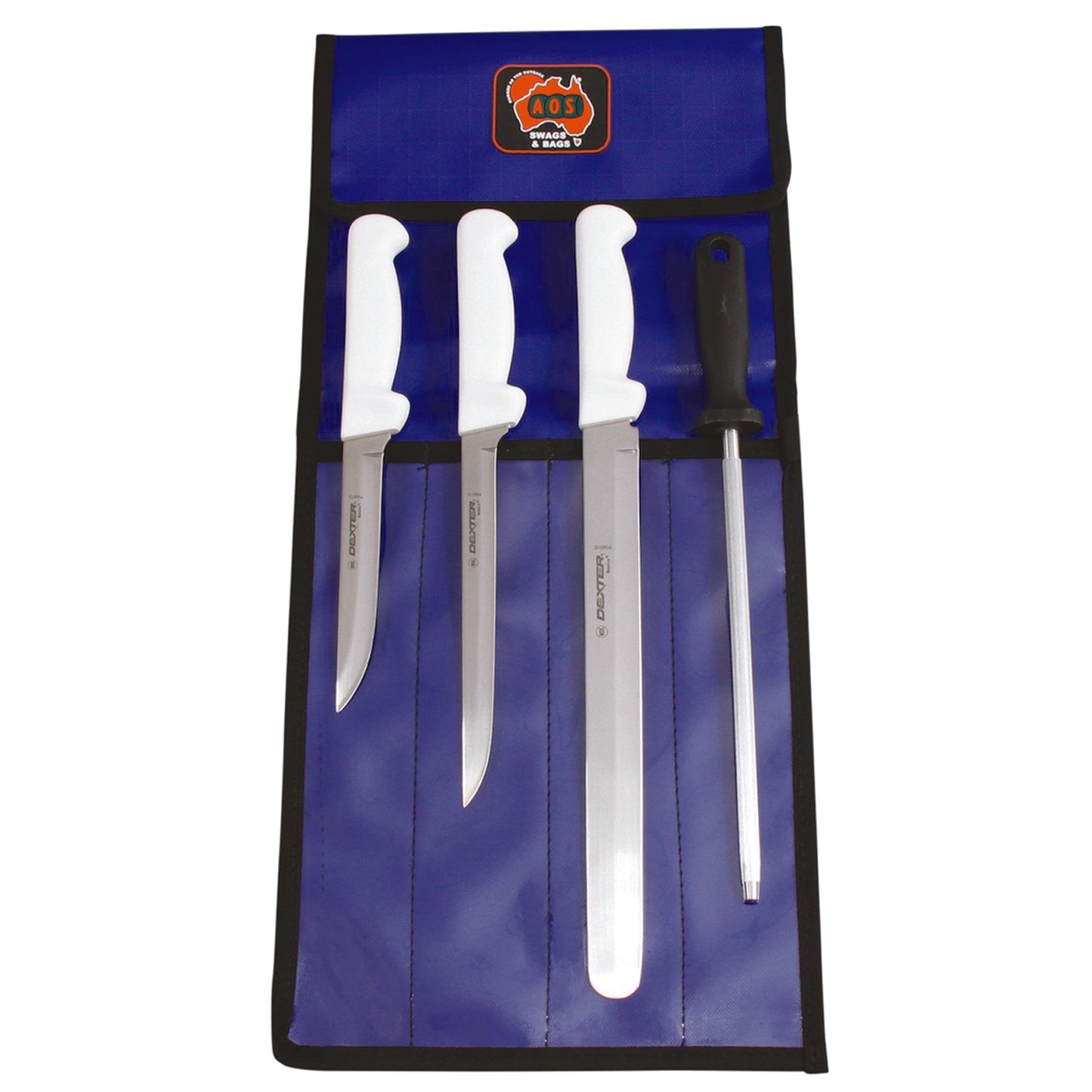 A Fishermans Package featuring&nbsp;stain-free, high carbon steel blade with durable, slip resistant polypropylene handle.

Keep your knives organised, clean and easy to find. www.defenceqstore.com.au