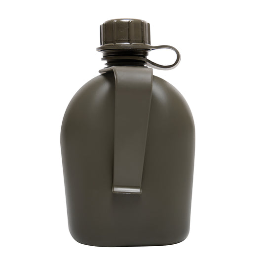 Genuine GI Canteen With Clip is made of a high-density polyethylene plastic that is BPA Free, with a rigid, single wall construction. The military canteen features a screw cap and clip and will fit into any our G.I Style Canteen Covers. U.S. Made, NSN# 8465-00-889-3744 MIL SPEC: MIL-C-43103 www.defenceqstore.com.au