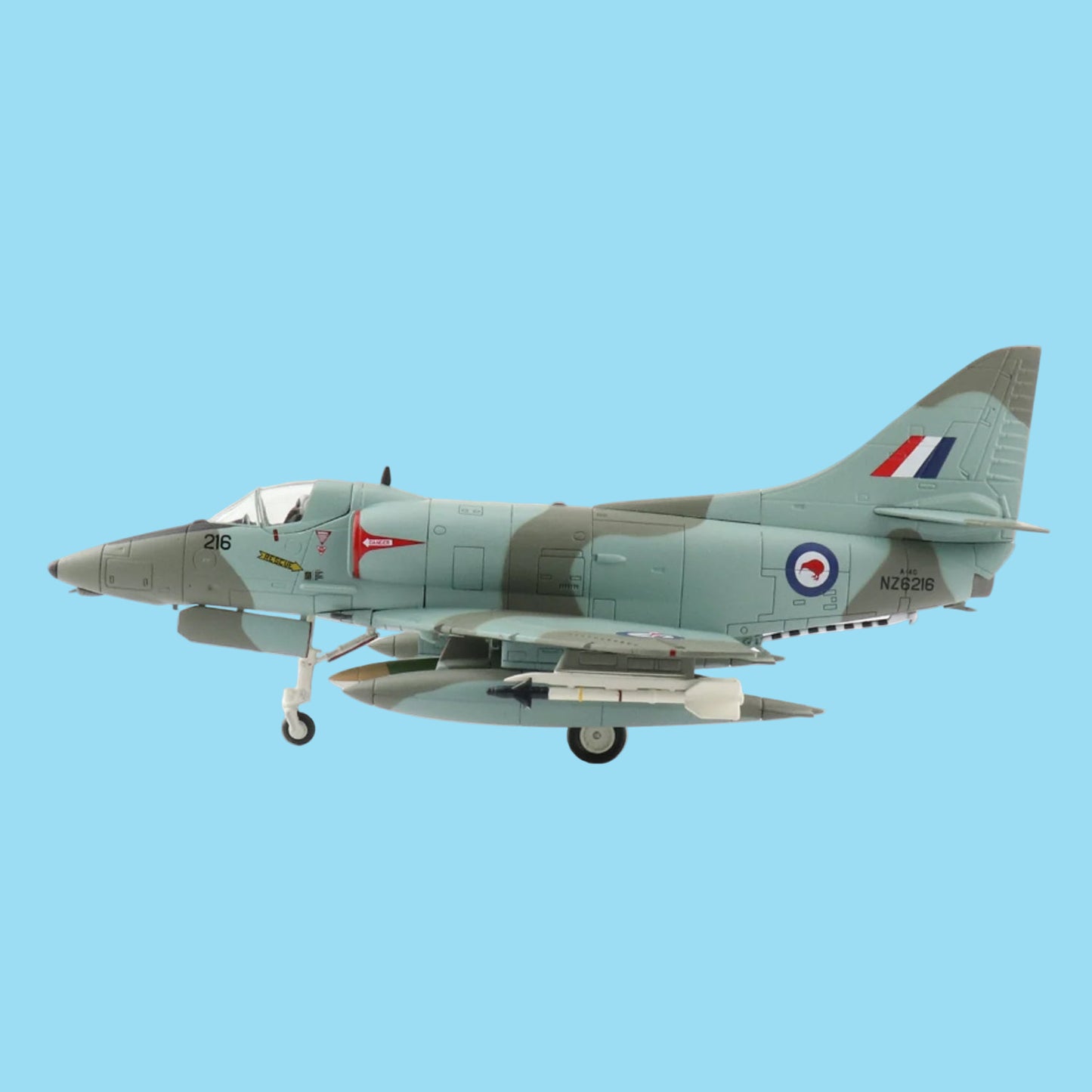 Preserve New Zealand's Cold War aviation heritage with this exceptional 1/72 scale Douglas A-4G Skyhawk from Hobby Master, capturing aircraft NZ 6216 as it appeared in July 1984 with the RNZAF. www.defenceqstore.com.au