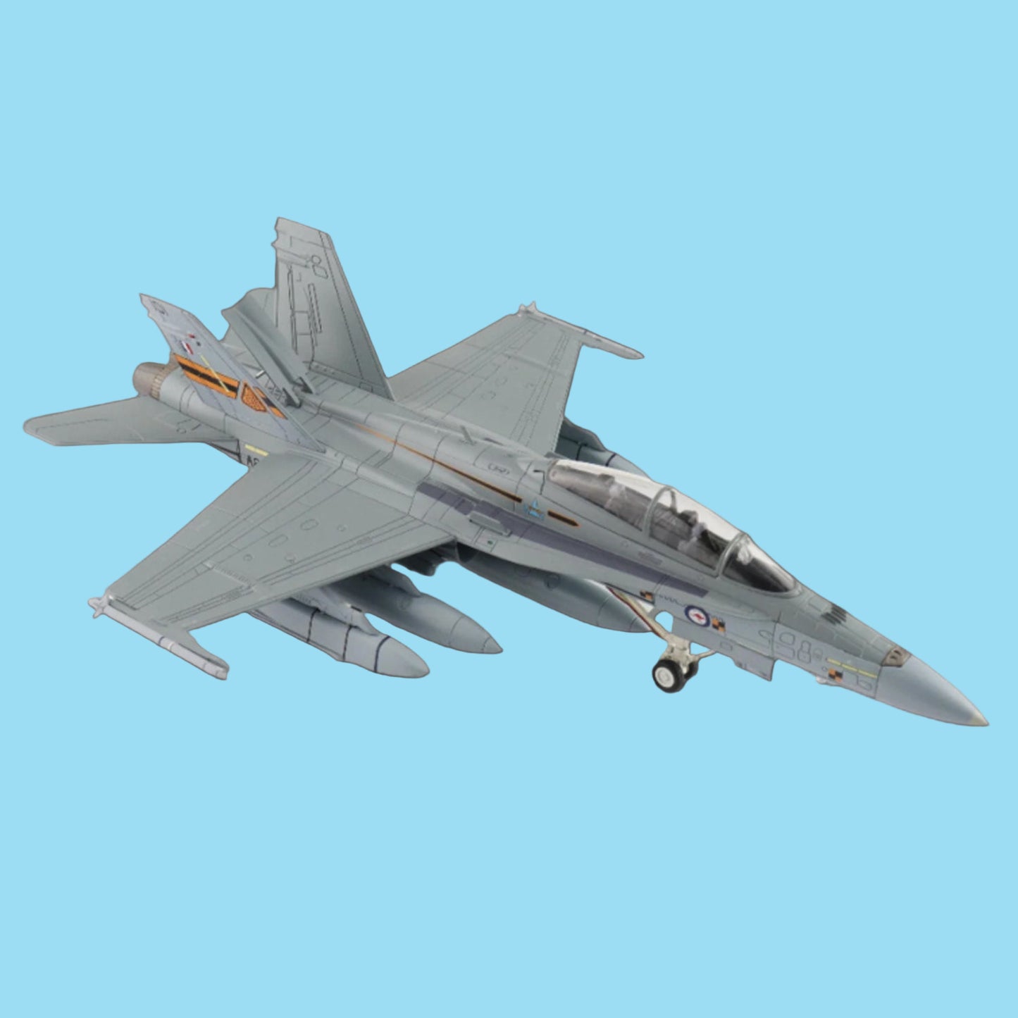 Dominate your display with this formidable 1/72 scale F/A-18B Hornet from Hobby Master, showcasing the legendary ARDU test aircraft A21-101 armed with two AGM-158 missiles. www.defenceqstore.com.au
