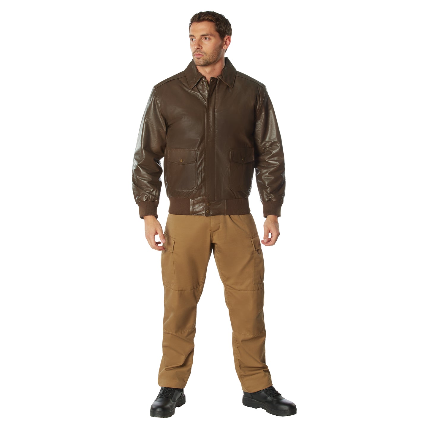 Rothco's A-2 Leather Flight Jacket is made from soft and supple genuine Nappa leather for a vintage pilot look and feel. www.defenceqstore.com.au