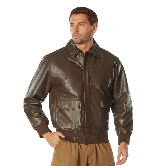 Rothco's A-2 Leather Flight Jacket is made from soft and supple genuine Nappa leather for a vintage pilot look and feel. www.defenceqstore.com.au