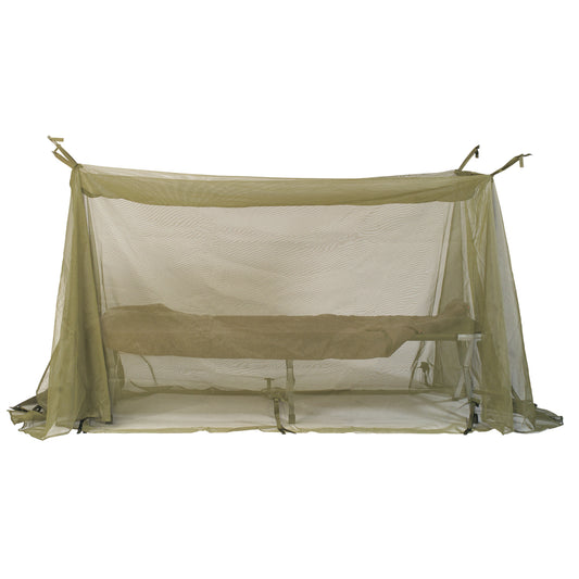 The mosquito netting features reinforced edges and corners with ties with an ultra fine "no-see-um" mesh fabric that will keep the bugs out. Perfect for camping and the outdoors the military issue mosquito netting fits over cots and pup tents, it can also double as a hunting blind for concealment. www.defenceqstore.com.au