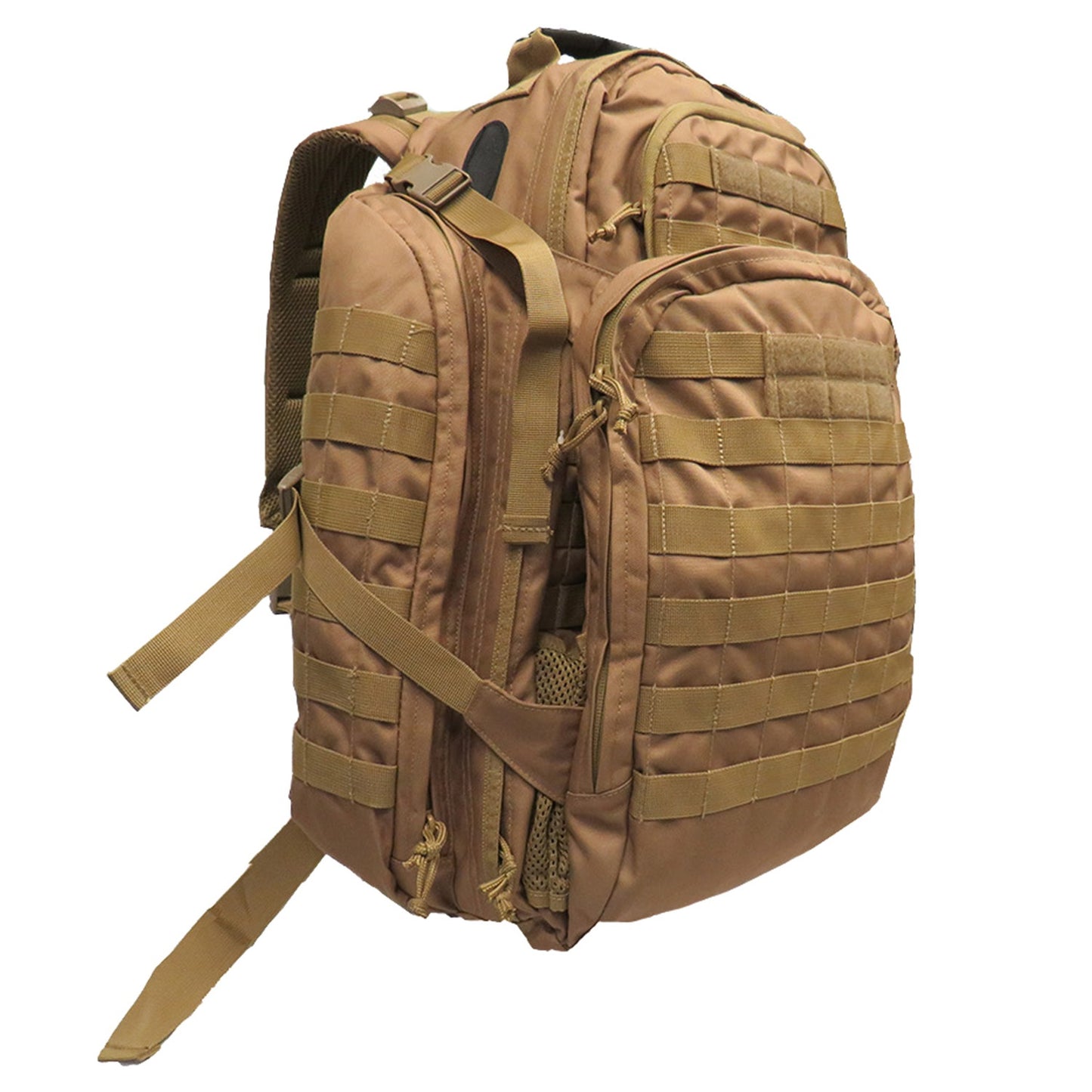 The Tactical 45LT Patrol Pack is designed for 2-3 day missions, featuring two main compartments for efficient gear organization. It includes a front pocket with an internal organizer, a dedicated hydration pocket, and a protective pouch for sunglasses. www.defenceqstore.com.au