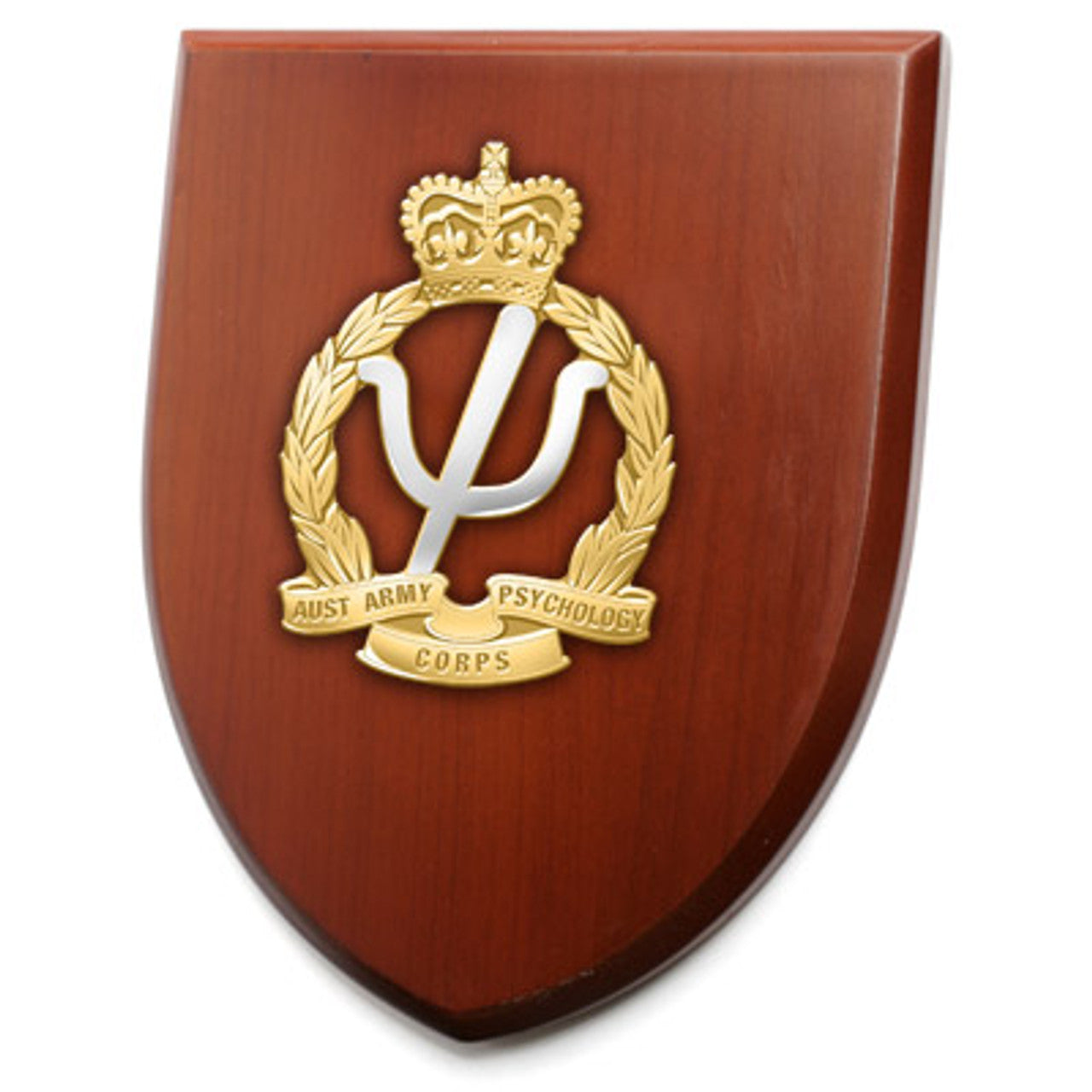 An Exceptional Australian Army Psychology Corps (AA PSYCH) Plaque is now available for order. This stunning plaque showcases a 100mm full colour enamel crest, elegantly placed on a 200x160mm timber finish shield. www.defenceqstore.com.au