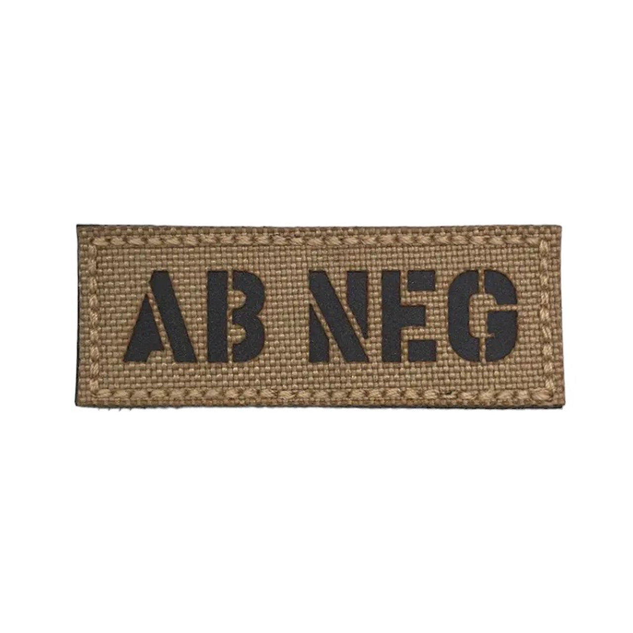 Blood Group Laser Cut Tan Patch Hook & Loop. Size: 6.5x2.5cm www.defenceqstore.com.au