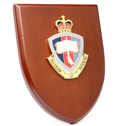 An Exceptional Australian Defence Force Academy (ADFA) Plaque is now available for order. This beautiful plaque showcases a 100mm full colour enamel crest, elegantly placed on a 200x160mm timber finish shield. www.defenceqstore.com.au