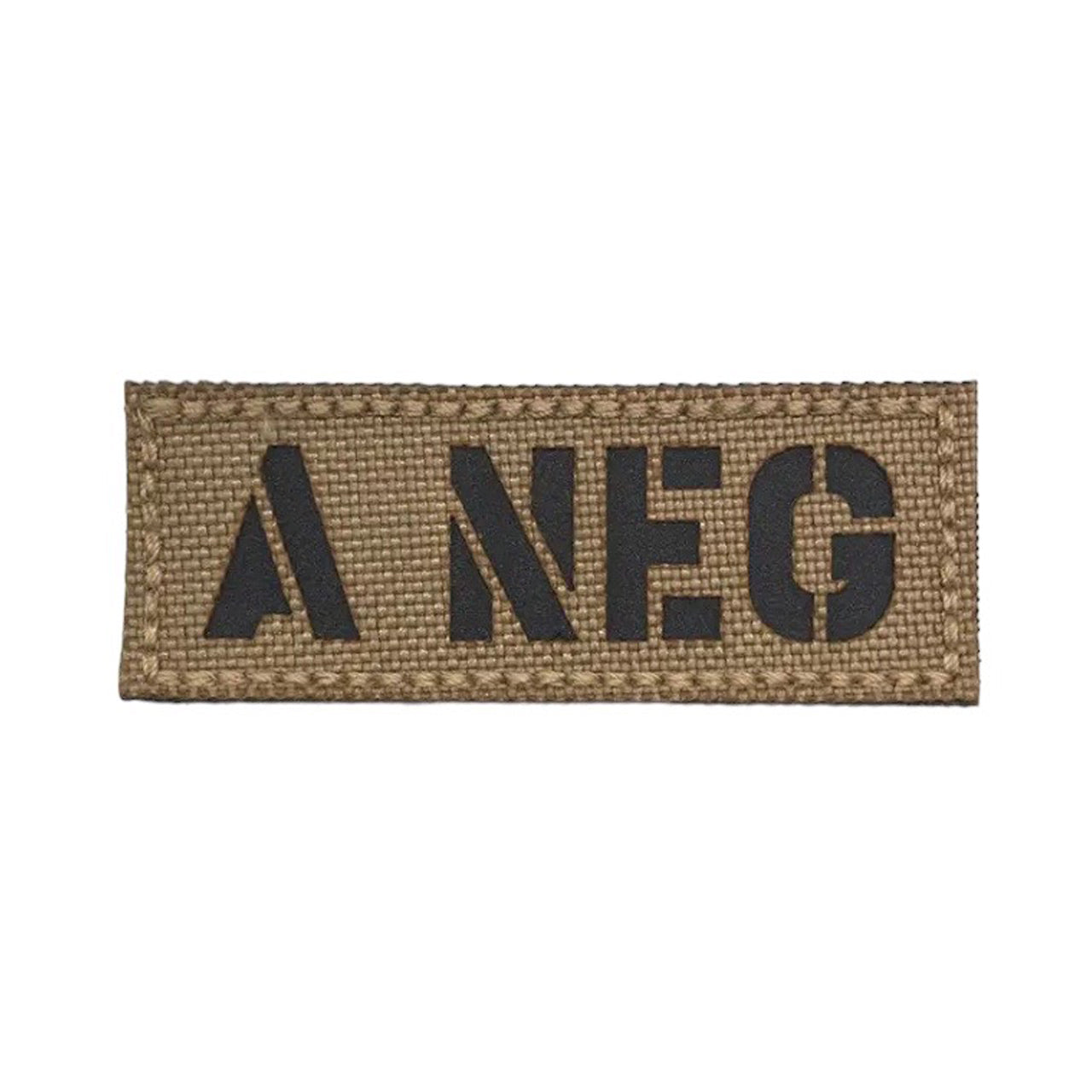 Blood Group Laser Cut Tan Patch Hook & Loop. Size: 6.5x2.5cm www.defenceqstore.com.au