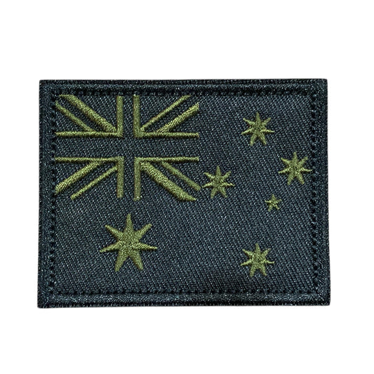 Elevate your style with the ANF Australian Flag Green/Black Embroidered Patch, featuring a convenient Velcro backing and measuring at 7cm x 5.5cm. Represent your love for Australia with this high-quality patch that will add an instant touch of patriotism to any outfit. Don't miss out on this must-have accessory for all proud Australians! www.defenceqstore.com.au