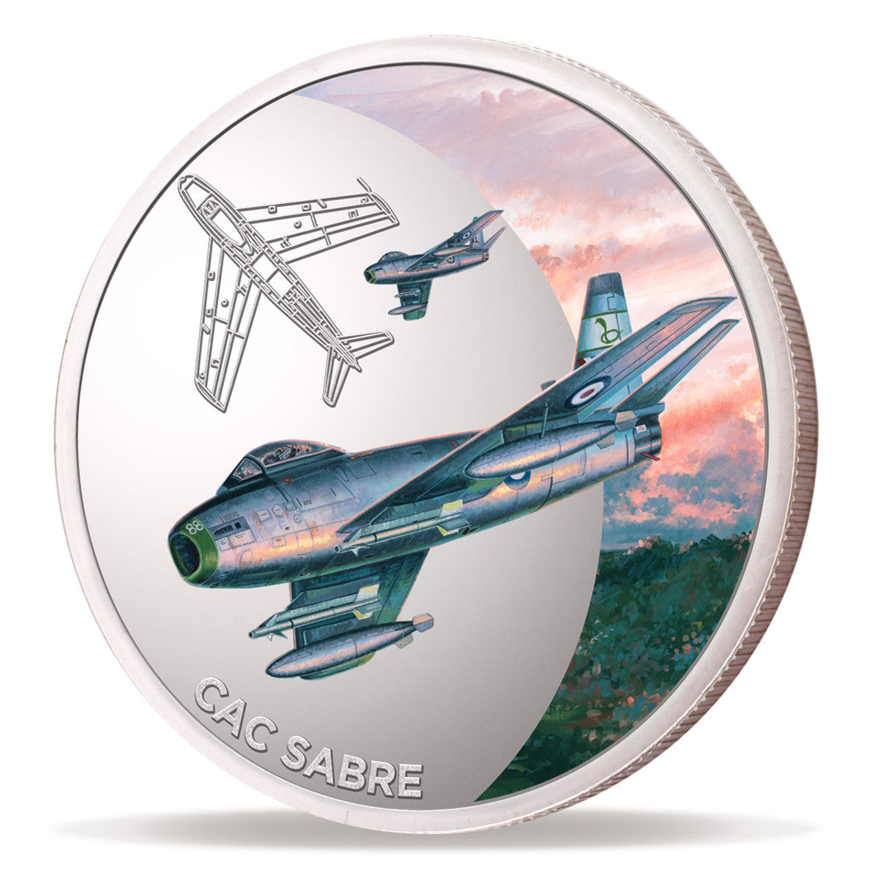 The Air Force 100 Limited Edition Medallion - CAC Sabre is a stunning piece that commemorates the Air Force Centenary. With only 500 releases worldwide, this limited edition medallion is a must-have for aviation enthusiasts and collectors alike. www.defenceqstore.com.au