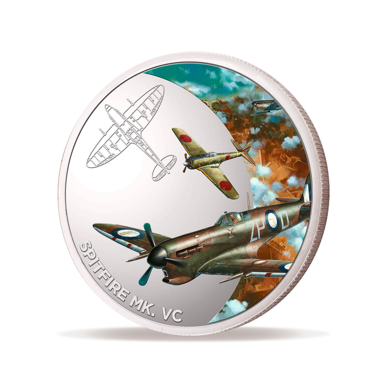 Introducing the Air Force 100 Limited Edition Medallion - Spitfire Mk VC, a stunning commemorative piece that pays tribute to the Air Force Centenary in 2021. This exclusive medallion holds a special place in history as it features the iconic Spitfire Mk. Vc from Drew Harrison's masterpiece, "Pressure Point." www.defenceqstore.com.au