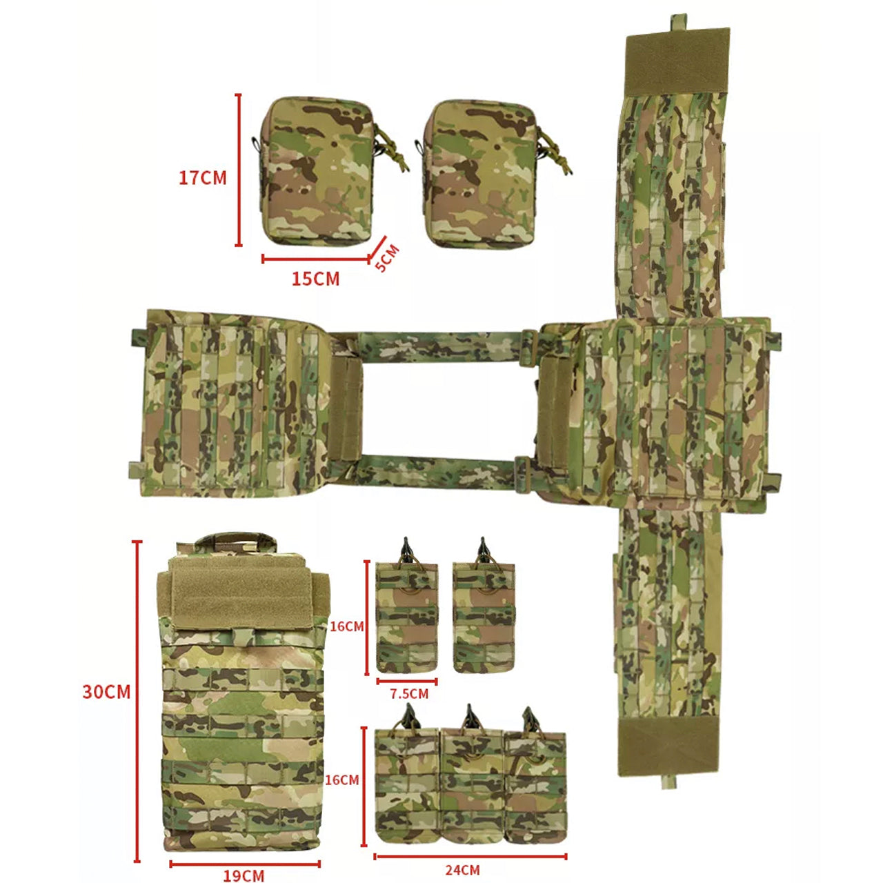 Crafted from elite nylon 500D, the Air Force Assault Tactical Vest offers unbeatable magazine capacity for those who dare to take on extreme firefights. Soft and adjustable to fit waists from 95-140cm, www.defenceqstore.com.au multicam vest loadout view