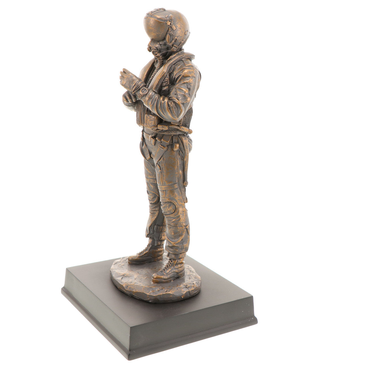 The limited edition RAAF Aviator Figurine is a stunning depiction of a Royal Australian Air Force aviator ready for flight. Crafted with meticulous attention to detail, this cold-cast bronze figurine captures the essence of the RAAF's expertise and dedication to maintaining Australia's air power. www.defenceqstore.com.au