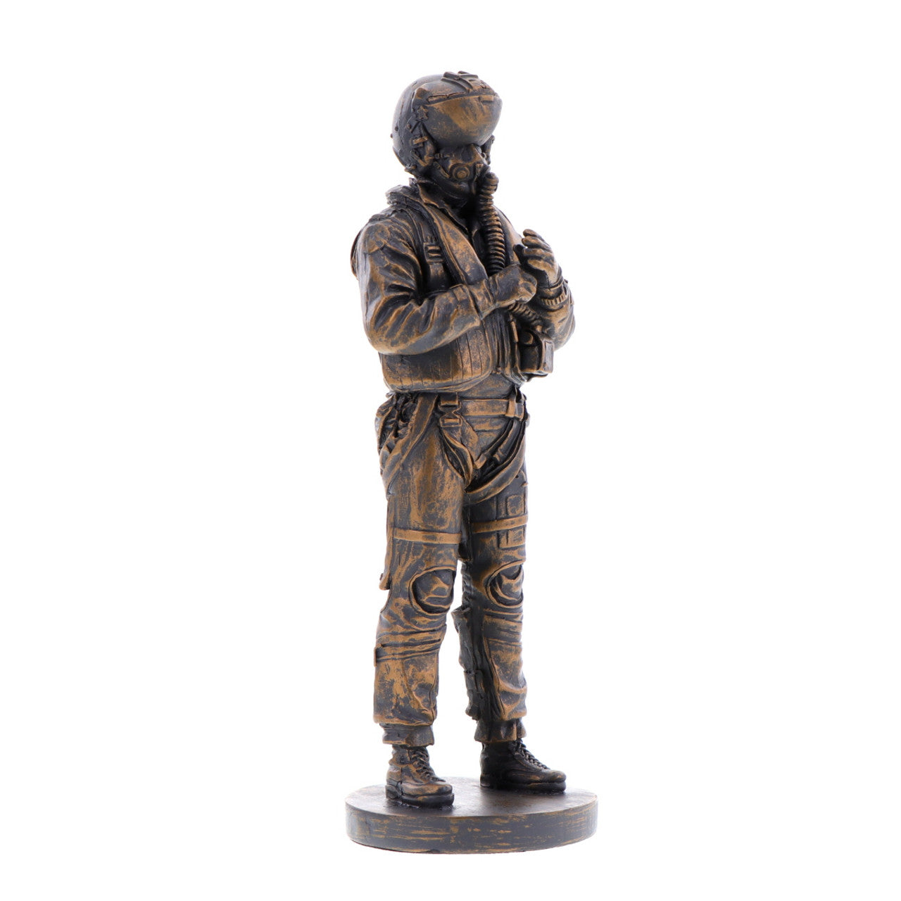 The stunning cold-cast bronze figurine of an RAAF aviator exudes power and determination. This intricately crafted piece captures the essence of the Royal Australian Air Force, showcasing their expertise and commitment to maintaining Australia's air power. www.defenceqstore.com.au