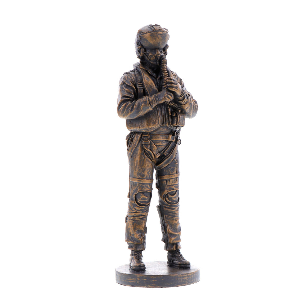 The stunning cold-cast bronze figurine of an RAAF aviator exudes power and determination. This intricately crafted piece captures the essence of the Royal Australian Air Force, showcasing their expertise and commitment to maintaining Australia's air power. www.defenceqstore.com.au