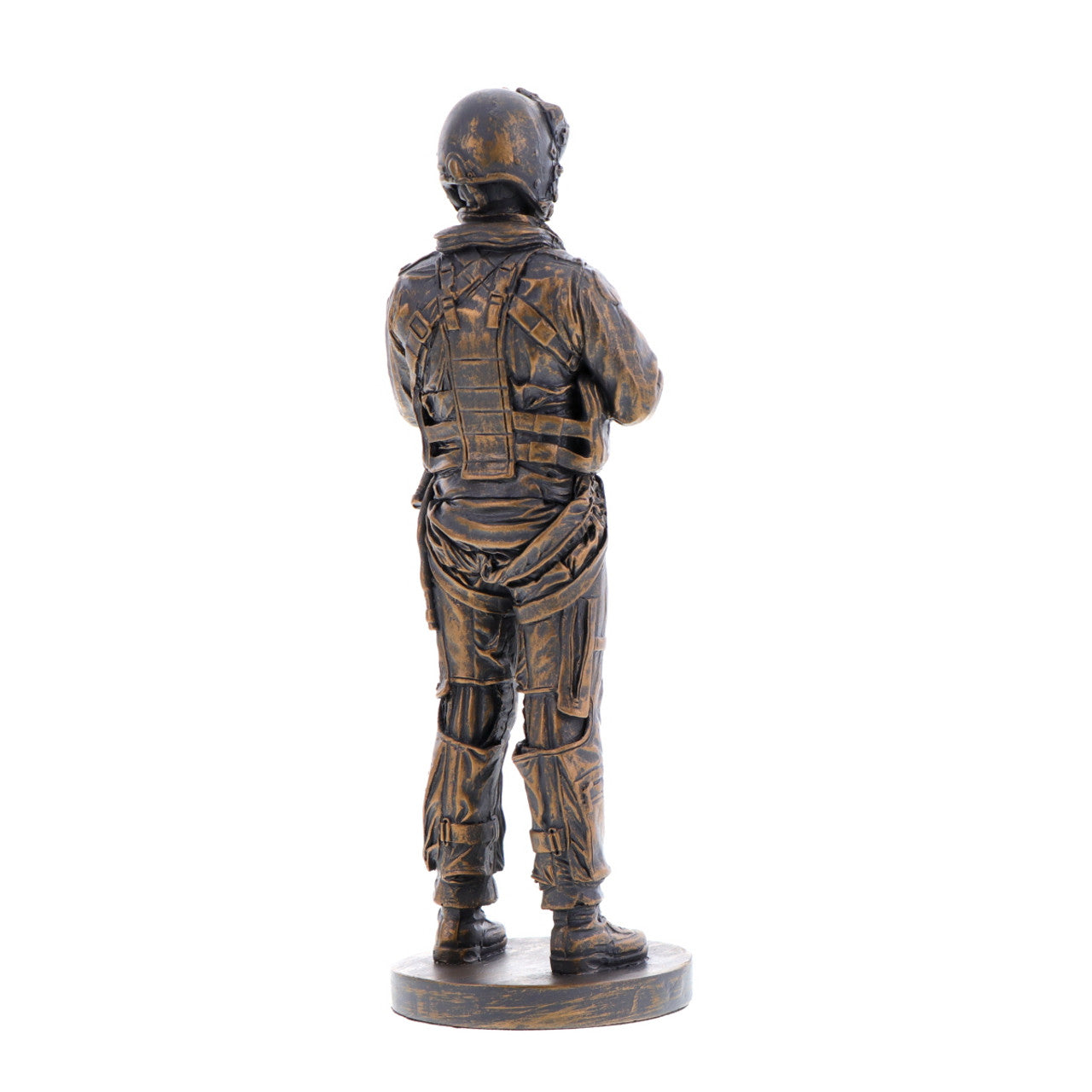 The stunning cold-cast bronze figurine of an RAAF aviator exudes power and determination. This intricately crafted piece captures the essence of the Royal Australian Air Force, showcasing their expertise and commitment to maintaining Australia's air power. www.defenceqstore.com.au