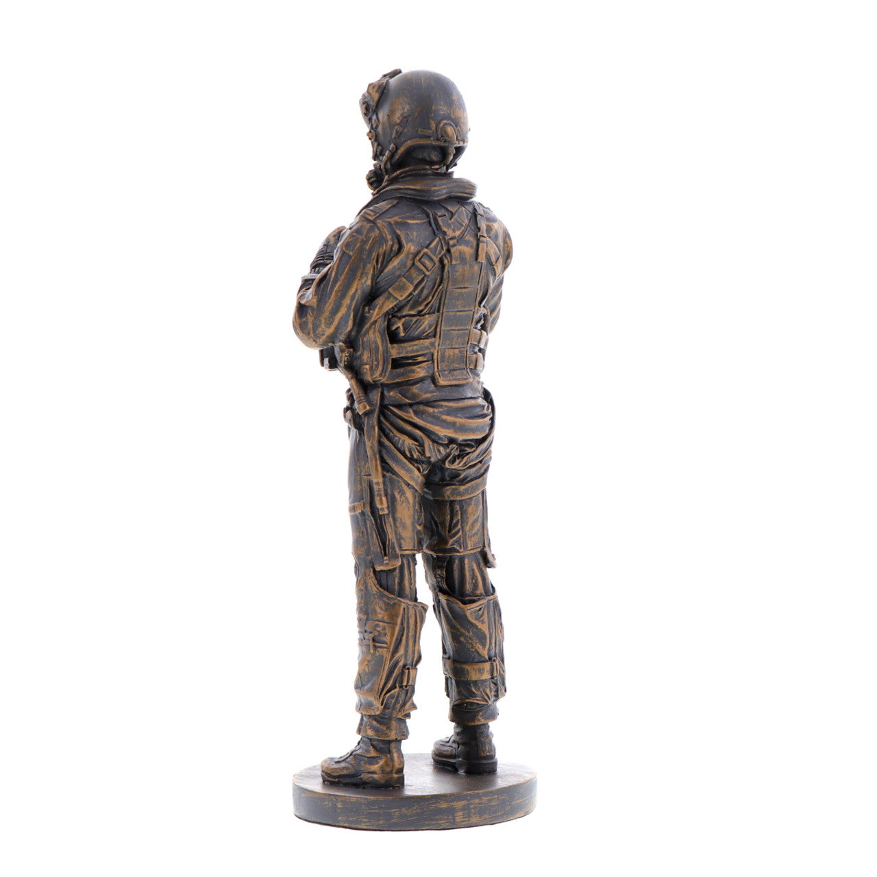 The stunning cold-cast bronze figurine of an RAAF aviator exudes power and determination. This intricately crafted piece captures the essence of the Royal Australian Air Force, showcasing their expertise and commitment to maintaining Australia's air power. www.defenceqstore.com.au