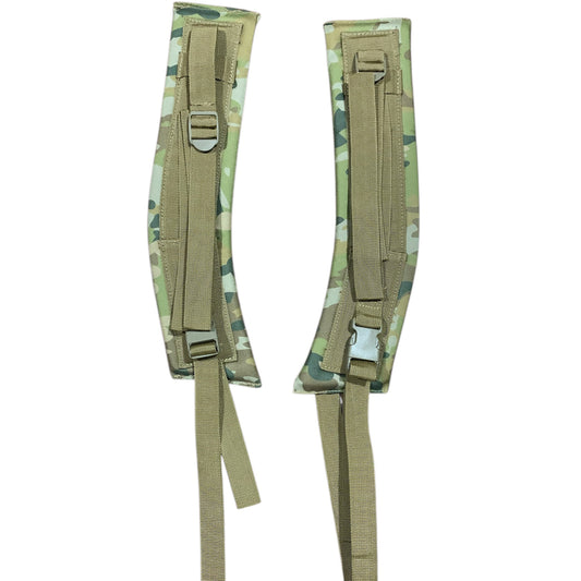 AMCU Alice Pack Shoulder Straps designed specifically for alice packs and compatible external frames. Crafted from premium 900D heavy-duty fabric with comfortable rubber memory foam padding. Features dual waterproof coating for ultimate protection in all conditions. Perfectly sized at 39 x 9 x 1cm to distribute weight evenly across your shoulders for extended comfort during long missions. www.defenceqstore.com.au