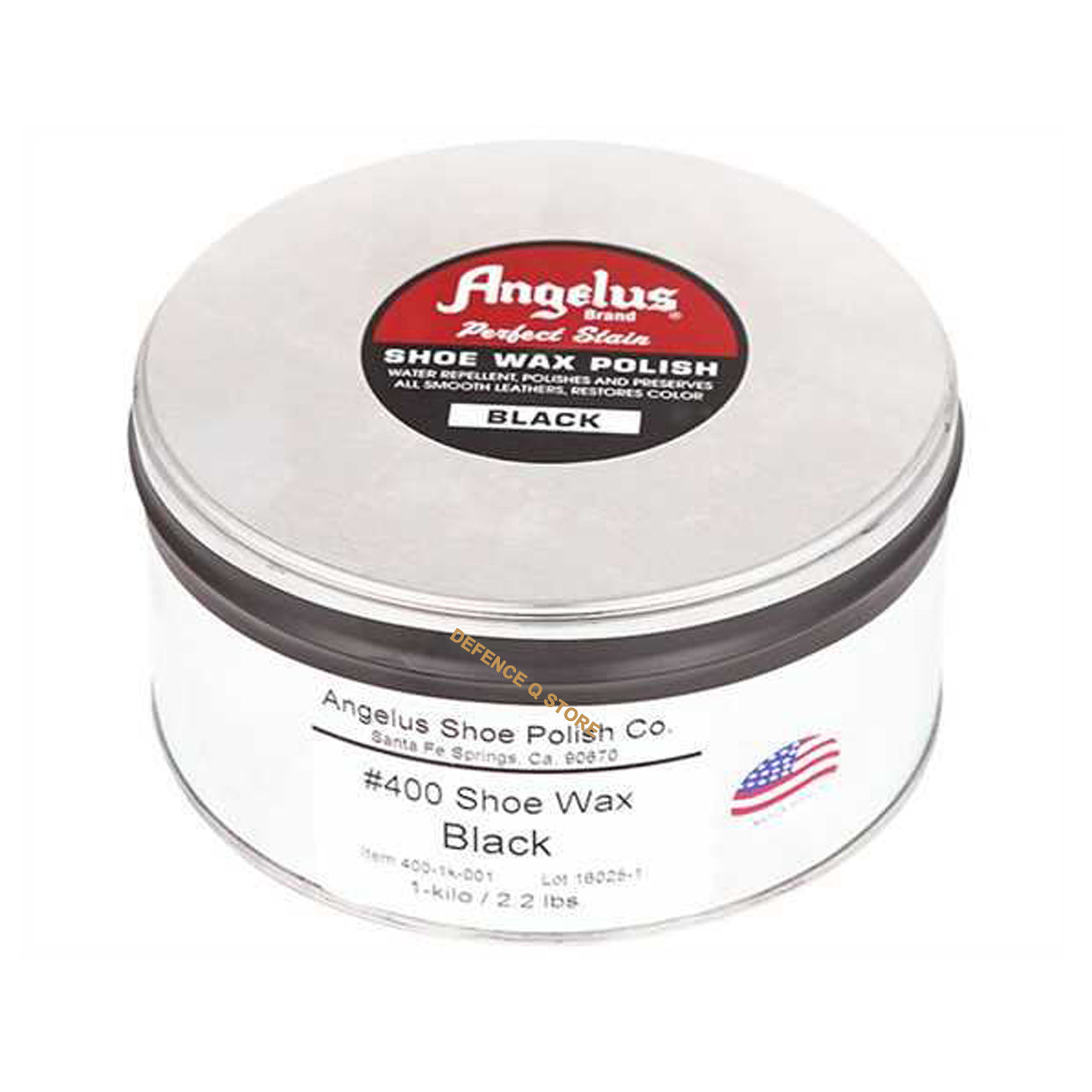 Angelus Shoe Wax Can Black 1kg Defence Q Store