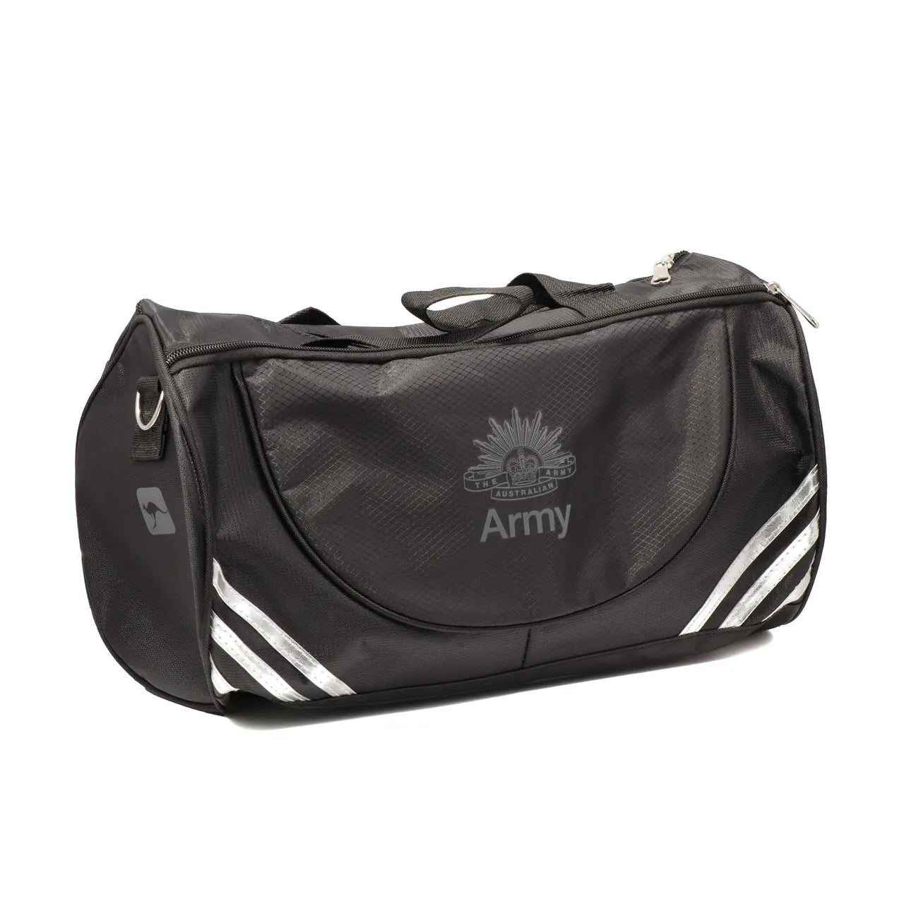 This gym bag is crafted from durable 600D polyester weave, making it tough and long-lasting. It includes a removable strap and convenient carry handles, as well as slip pockets on the front and side. Get ready to take your workout to the next level with this high-quality gym essential! www.defenceqstore.com.au