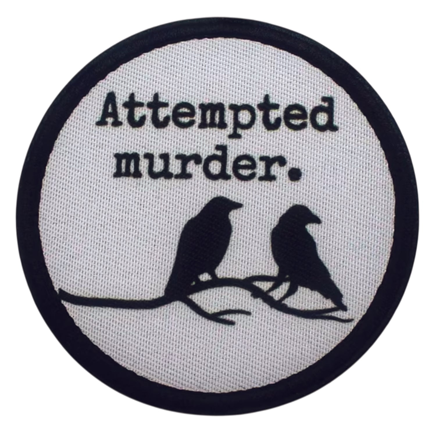 Attempted Murder Morale Patch Velcro Backed, measuring 8cm, is a striking and durable addition to personalize your gear with style and toughness. Crafted with high-quality embroidery, this patch features a versatile pattern that blends seamlessly with various tactical and outdoor equipment. www.defenceqstore.com.au