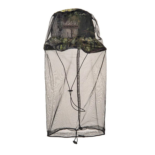 Shield yourself from the sun's harmful UV rays with Austealth Native Camouflage Slouch Hat, complete with Mosquito Net! Featuring Archroma Technology Taslon Nylon, YKK Zips, and adjustable elastic toggles, you'll be safeguarding skin & health with ease! Plus, the enclosed zip pocket house's the mosquito net - for extra comfort! www.defenceqstore.com.au