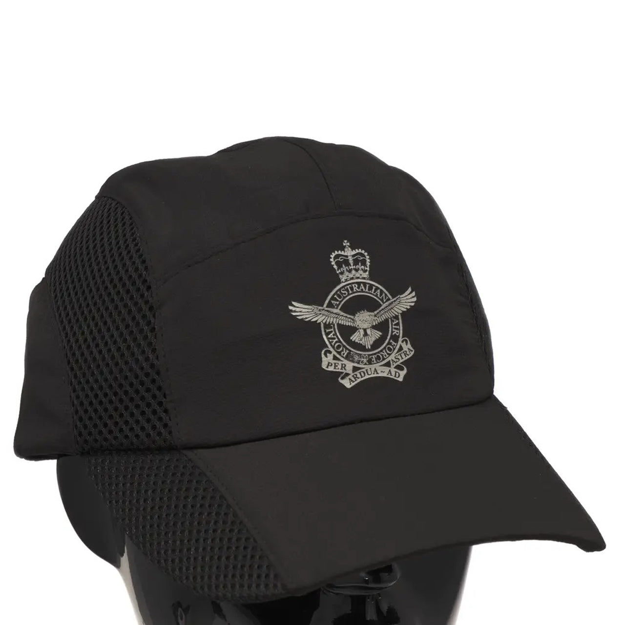 Stay comfortable and cool with our Australian Air Force Active Cap. Its lightweight polyester material and mesh vents provide superior moisture wicking and improved cooling. Plus, the adjustable quick-release strap makes it easy to adjust for the perfect fit. Experience the ultimate in comfort and performance with our Active Cap! www.defenceqstore.com.au